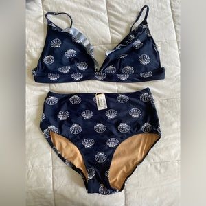 J Crew High Waisted Shell Print Bikini
